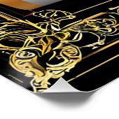 Eleganter Abschluss Diplom mit Mortarboard Poster (Ecke)