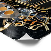 Eleganter Abschluss Diplom mit Mortarboard Poster (Ecke)