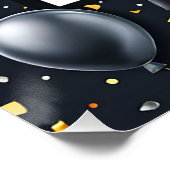 Eleganter Abschluss Diplom mit Mortarboard Poster (Ecke)