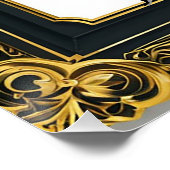 Eleganter Abschluss Diplom mit Mortarboard Poster (Ecke)