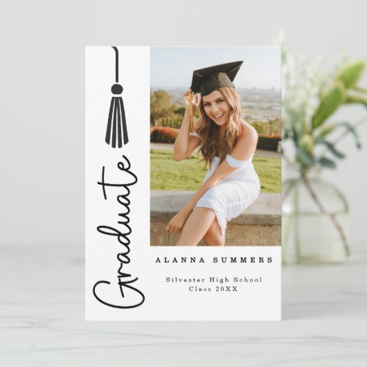 Eleganter Abschluss Einladung (Stehend Vorderseite)