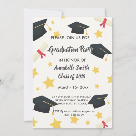 eleganter Abschluss Einladung (Vorderseite)