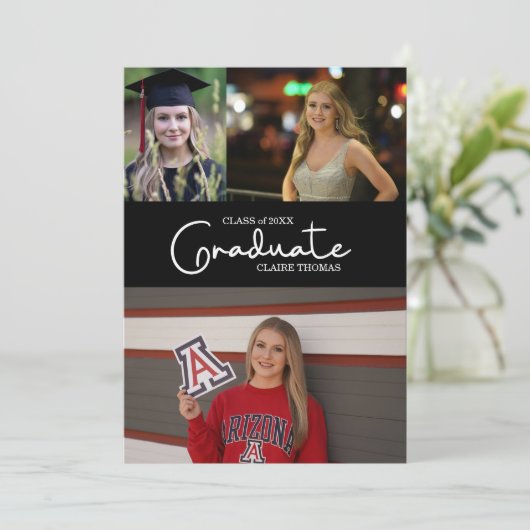 Eleganter Abschluss Einladung (Stehend Vorderseite)