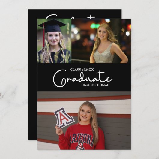 Eleganter Abschluss Einladung (Vorne/Hinten)