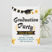 Eleganter Abschluss Einladung (Stehend Vorderseite)