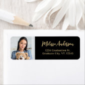 Eleganter Abschluss Foto Black Gold Rücksendeadres (Insitu)