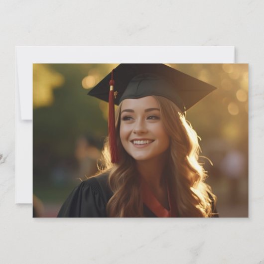 Eleganter Abschluss Foto Jahr Glitzer Einladung (Rückseite)
