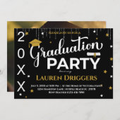 Eleganter Abschluss Foto Jahr Glitzer Einladung (Vorne/Hinten)