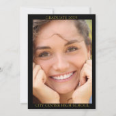 Eleganter Abschluss Foto Schwarze Ankündigung (Rückseite)