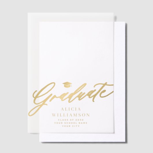 Eleganter Abschluss für Goldskripte Pergament Einladungen (Versetzt)