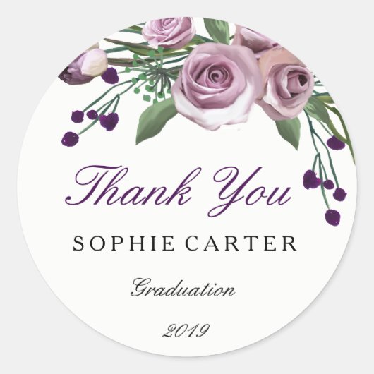 Eleganter Abschluss für Lila Rose Danke Sticker (Vorderseite)