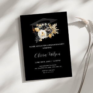 Eleganter Abschluss für Schwarz-weiße und goldene  Einladung