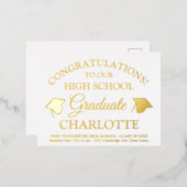 Eleganter Abschluss für Weißgold Folie Einladungspostkarte (Vorderseite/Rückseite)