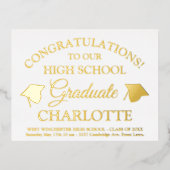 Eleganter Abschluss für Weißgold Folie Einladungspostkarte (Vorderseite)