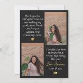 Eleganter Abschluss Gold Cap Danke Script Foto (Rückseite)