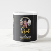 Eleganter Abschluss Gold Cap Danke Script Foto Jumbo-Tasse (Rechts)