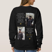 Eleganter Abschluss Gold Cap Danke Script Foto Sweatshirt (Rückseite)