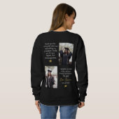 Eleganter Abschluss Gold Cap Danke Script Foto Sweatshirt (Schwarz voll)