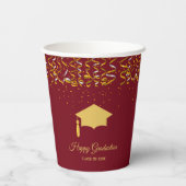 Eleganter Abschluss Golden Confetti Pappbecher (Rückseite)
