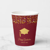 Eleganter Abschluss Golden Confetti Pappbecher (Vorderseite)