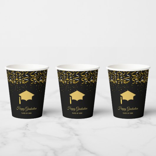 Eleganter Abschluss Golden Confetti Pappbecher (Multi)