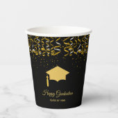 Eleganter Abschluss Golden Confetti Pappbecher (Vorderseite)