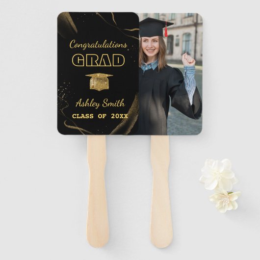 eleganter Abschluss Hand Fan Fächer (Vorne und Hinten)