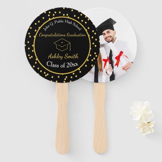eleganter Abschluss Hand Fan Fächer (Vorne und Hinten)