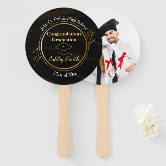 eleganter Abschluss Hand Fan Fächer (Vorne und Hinten)