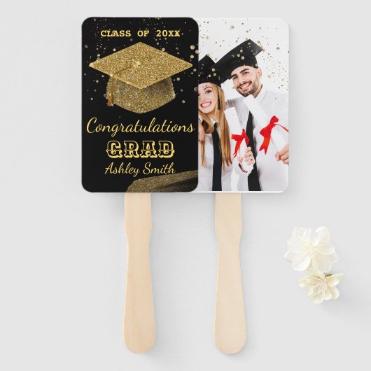 eleganter Abschluss Hand Fan Fächer (Vorne und Hinten)