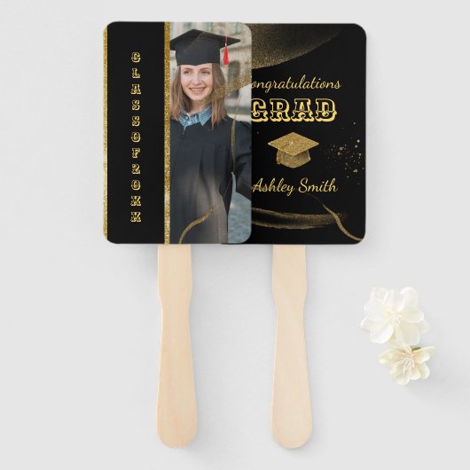 eleganter Abschluss Hand Fan Fächer (Vorne und Hinten)