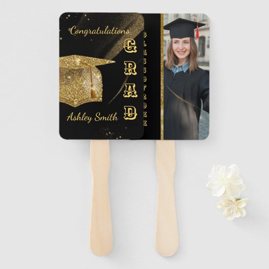 eleganter Abschluss Hand Fan Fächer (Vorne und Hinten)