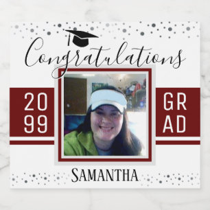 Eleganter Abschluss Herzlichen Glückwunsch Foto We Bierflaschenetikett