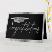 Eleganter Abschluss Herzlichen Glückwunsch Imitats Karte (Gelbe Blume)