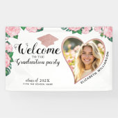 Eleganter Abschluss in Weiß und Rosa Banner (Horizontal)