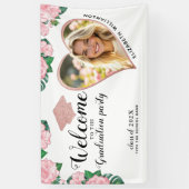 Eleganter Abschluss in Weiß und Rosa Banner (Vertikal)