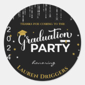 Eleganter Abschluss Jahr Glitzer Runder Aufkleber (Vorderseite)