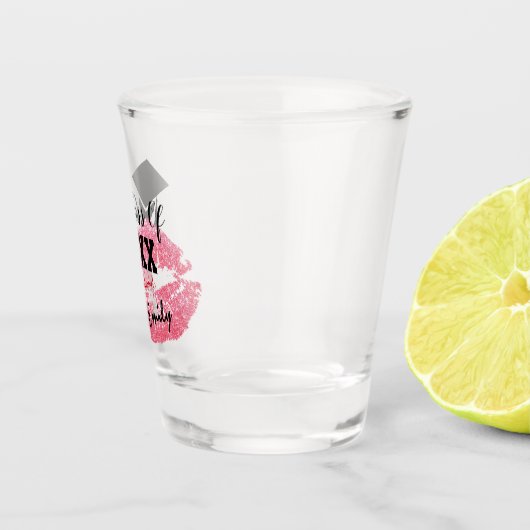 Eleganter Abschluss & Klasse 20XX, Rosa Glitzer Ki Schnapsglas (Rechts)