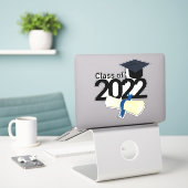 Eleganter Abschluss-Klasse personalisiert Aufkleber (Laptop auf Schreibtisch)