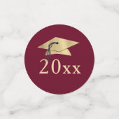 Eleganter Abschluss Maroon Gold Foto Personalisier Konfetti (Klein Vorderseite)