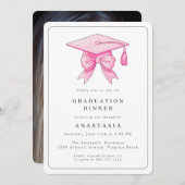 Eleganter Abschluss mit moderner Wasserfarbe Einladung (Vorne/Hinten)