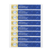 Eleganter Abschluss Monogram Blue Marble Gold Foil (Bogen)