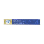 Eleganter Abschluss Monogram Blue Marble Gold Foil (Person)