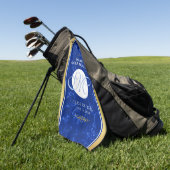 Eleganter Abschluss Monogram Blue Marble Gold Foil Golfhandtuch (Gras)