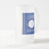 Eleganter Abschluss Monogram Blue Marble Gold Foil Mattglas Bierglas (VorderseiteRechts)