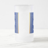 Eleganter Abschluss Monogram Blue Marble Gold Foil Mattglas Bierglas (Mittel)