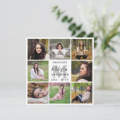 Eleganter Abschluss Personalisiert 8 Fotomaterial Einladung (Stehend Vorderseite)