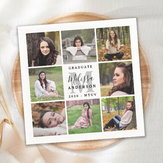 Eleganter Abschluss Personalisiert 8 Fotomaterial Serviette