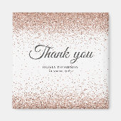 Eleganter Abschluss Rose Gold Glitzer Vielen Dank Magnet (Vorne)