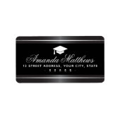 Eleganter Abschluss Satin graue Imitate Silbergren Adressaufkleber (Vorne)